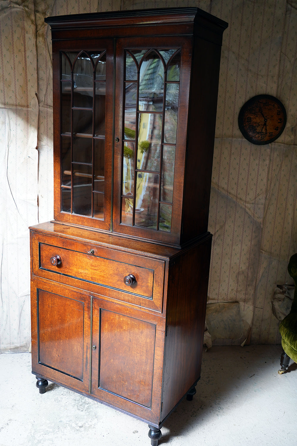A Good Quality Regency Mahogany Secretaire Bookcase c.1825-30