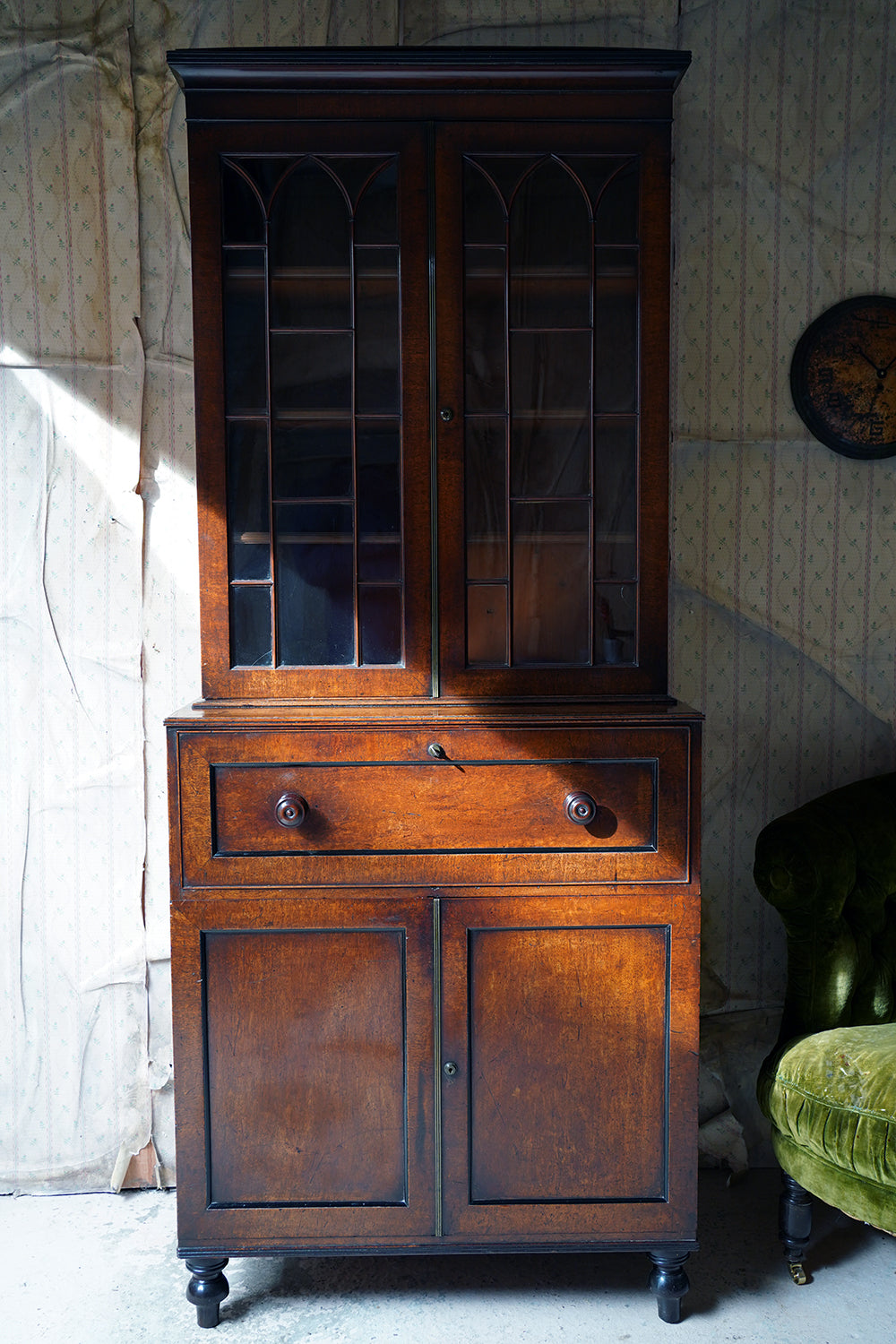 A Good Quality Regency Mahogany Secretaire Bookcase c.1825-30