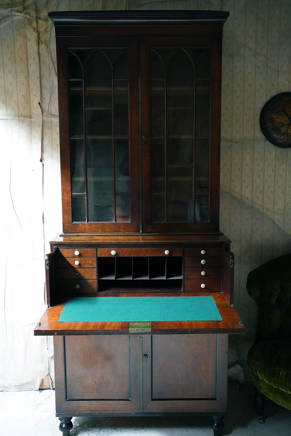 A Good Quality Regency Mahogany Secretaire Bookcase c.1825-30