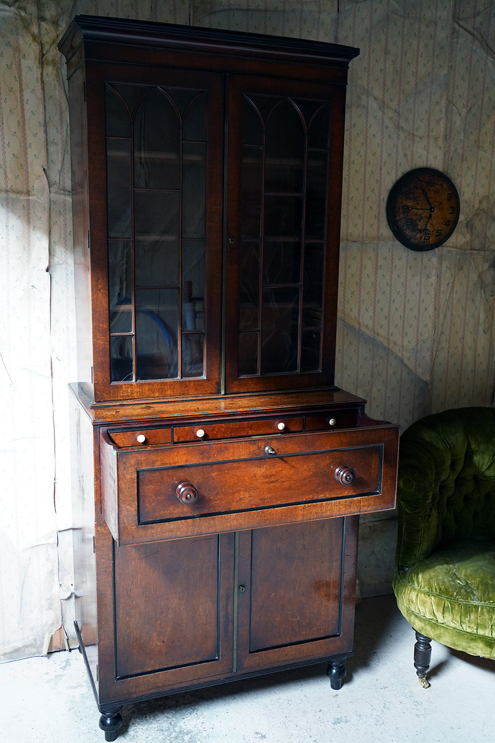 A Good Quality Regency Mahogany Secretaire Bookcase c.1825-30