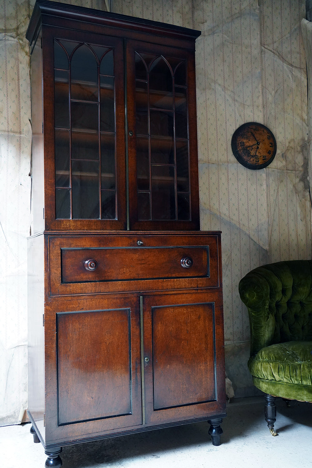 A Good Quality Regency Mahogany Secretaire Bookcase c.1825-30