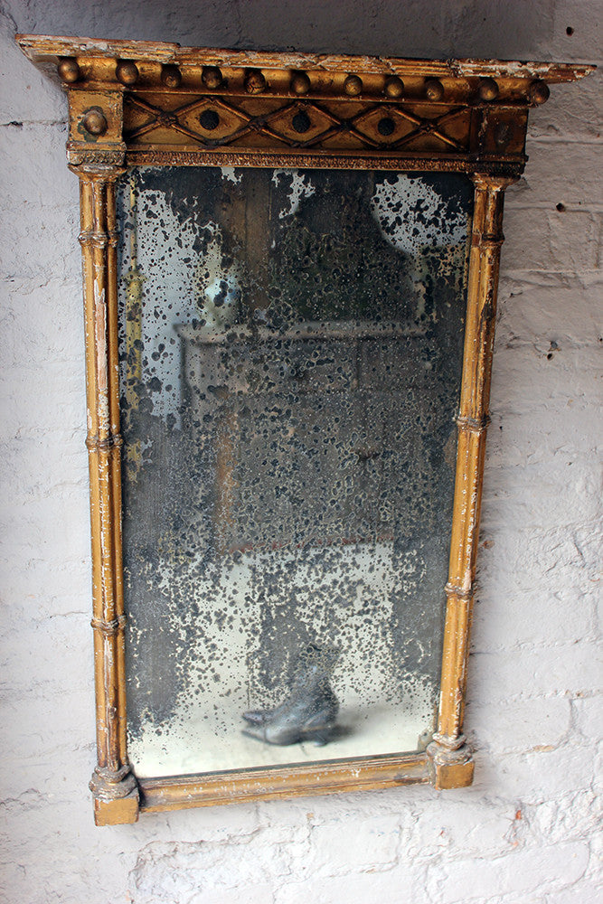 A Distressed Regency Period Giltwood Pier Mirror c.1820