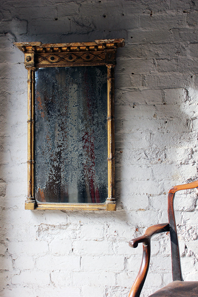 A Distressed Regency Period Giltwood Pier Mirror c.1820