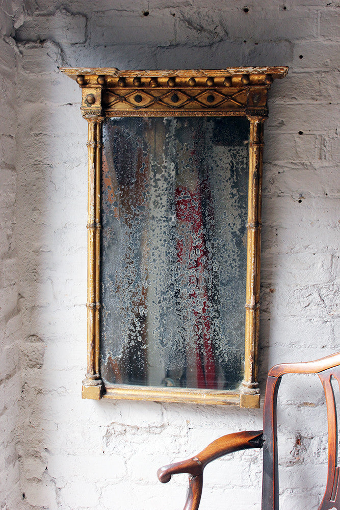 A Distressed Regency Period Giltwood Pier Mirror c.1820