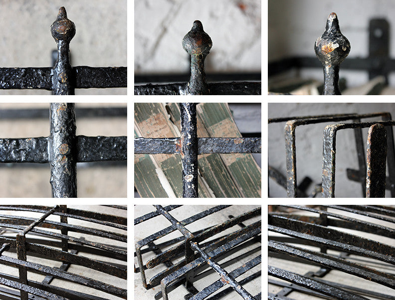 A Fabulous Set of Three Large Regency Period Black Painted Cast Iron Window Boxes c.1820