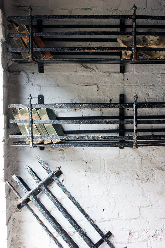 A Fabulous Set of Three Large Regency Period Black Painted Cast Iron Window Boxes c.1820