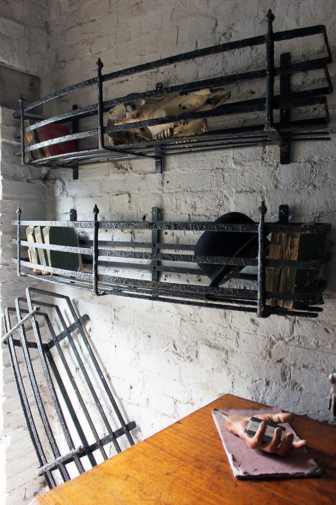 A Fabulous Set of Three Large Regency Period Black Painted Cast Iron Window Boxes c.1820