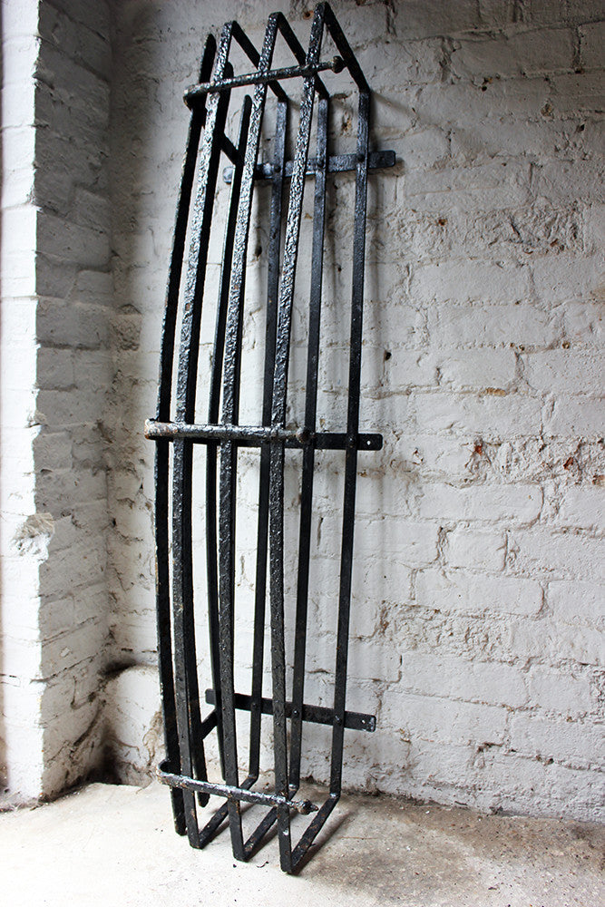 A Fabulous Set of Three Large Regency Period Black Painted Cast Iron Window Boxes c.1820