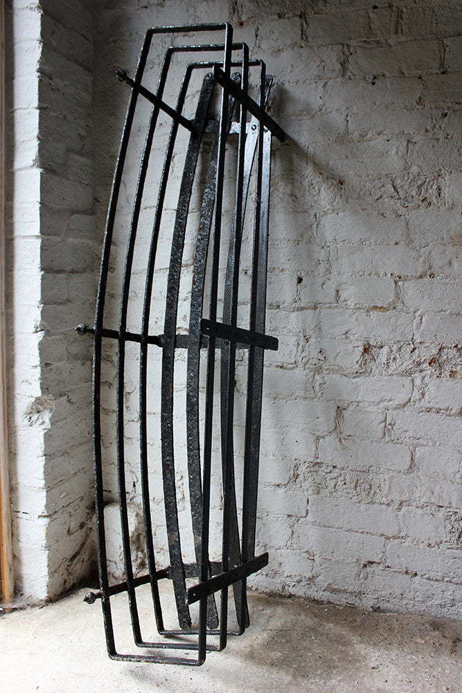 A Fabulous Set of Three Large Regency Period Black Painted Cast Iron Window Boxes c.1820