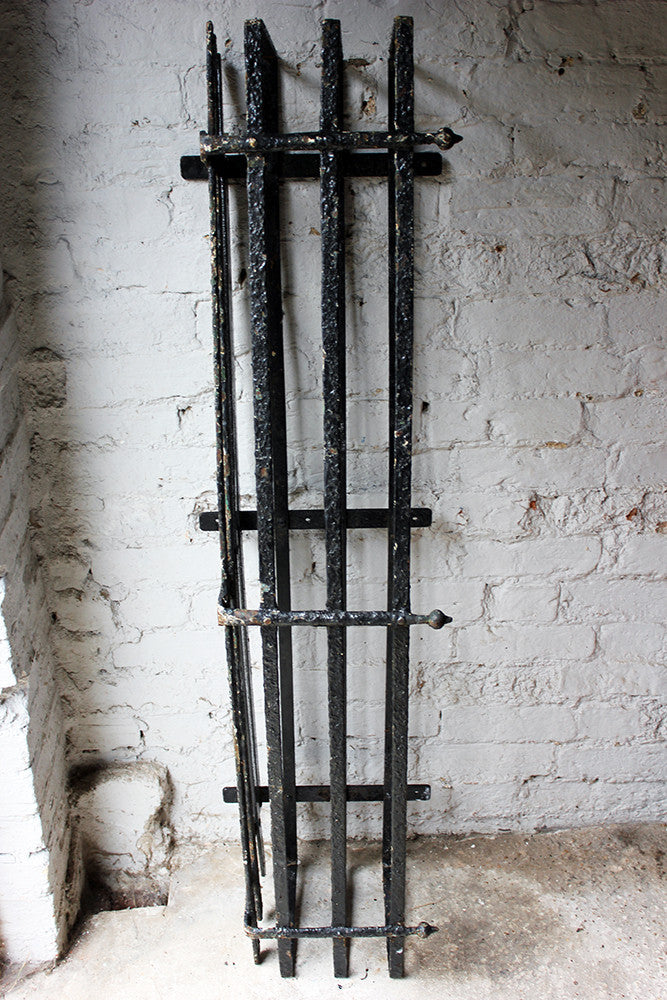 A Fabulous Set of Three Large Regency Period Black Painted Cast Iron Window Boxes c.1820