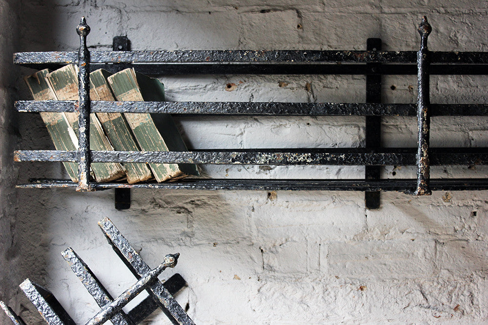 A Fabulous Set of Three Large Regency Period Black Painted Cast Iron Window Boxes c.1820