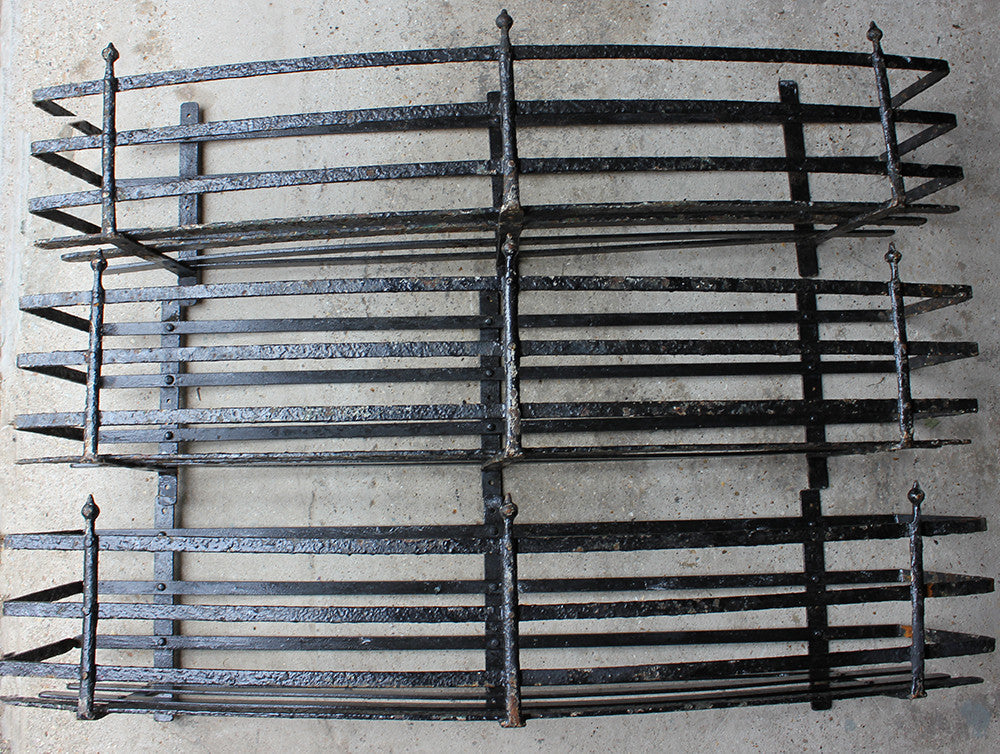 A Fabulous Set of Three Large Regency Period Black Painted Cast Iron Window Boxes c.1820