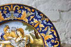 A Beautiful Rivet Repaired Italian Majolica Plate c.1870