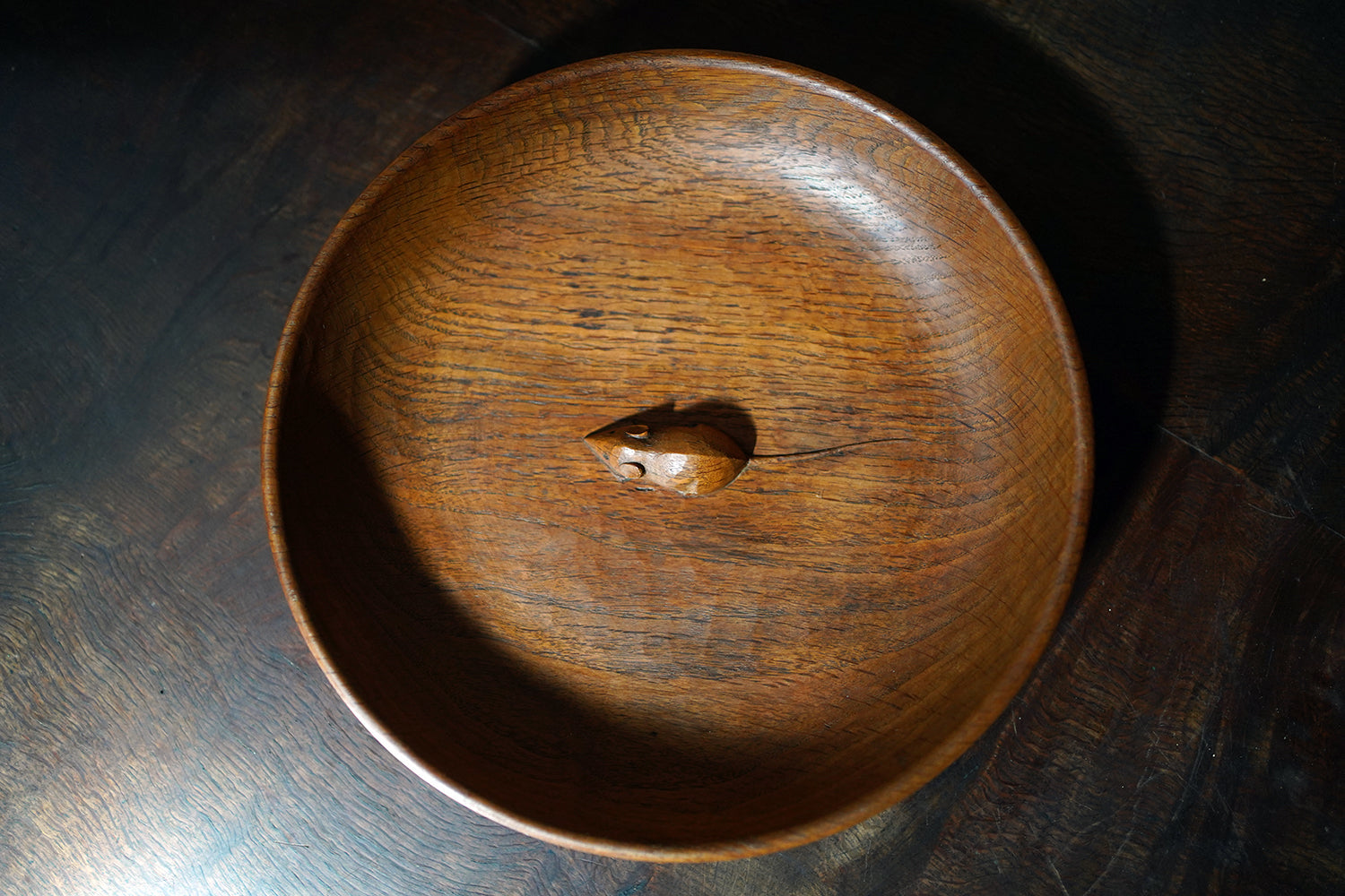 A Carved Oak 'Mouseman' Fruit Bowl by Robert Mouseman Thompson (1876-1955)