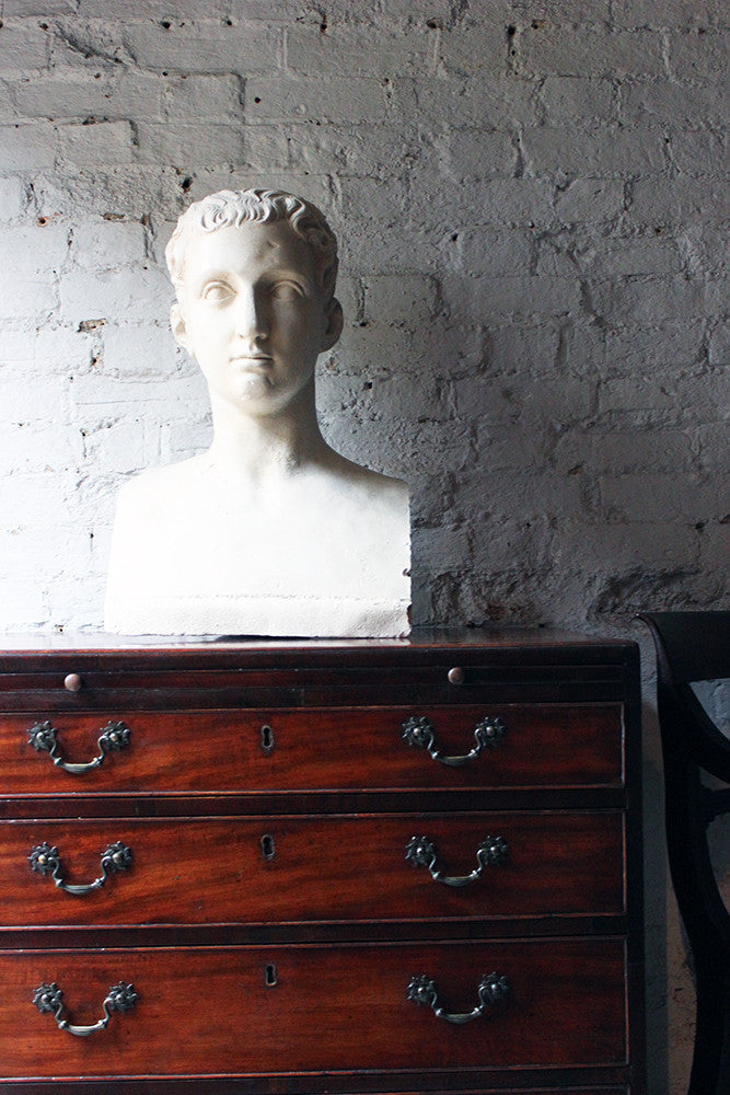 A Decorative c.1900 Classical Plaster Portrait Bust of a Roman Gentleman