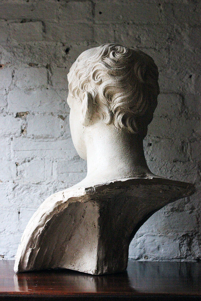 A Decorative c.1900 Classical Plaster Portrait Bust of a Roman Gentleman