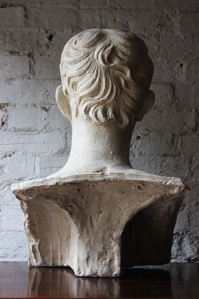 A Decorative c.1900 Classical Plaster Portrait Bust of a Roman Gentleman