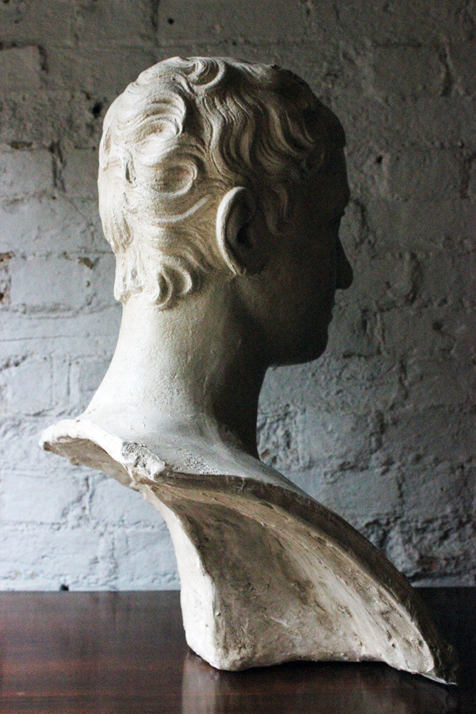 A Decorative c.1900 Classical Plaster Portrait Bust of a Roman Gentleman