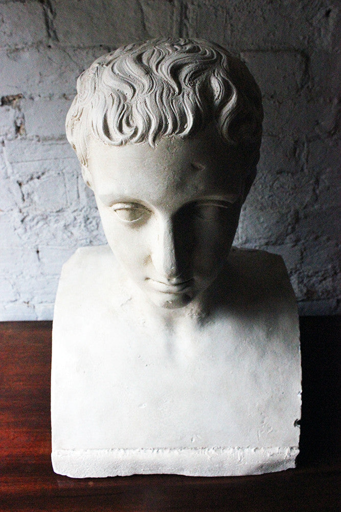 A Decorative c.1900 Classical Plaster Portrait Bust of a Roman Gentleman