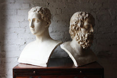 A Decorative c.1900 Classical Plaster Portrait Bust of a Roman Gentleman