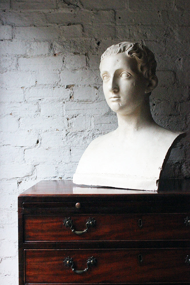 A Decorative c.1900 Classical Plaster Portrait Bust of a Roman Gentleman