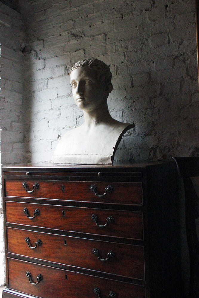 A Decorative c.1900 Classical Plaster Portrait Bust of a Roman Gentleman