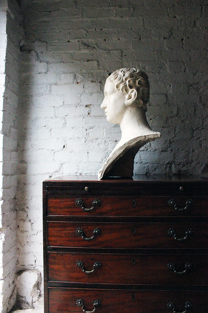 A Decorative c.1900 Classical Plaster Portrait Bust of a Roman Gentleman