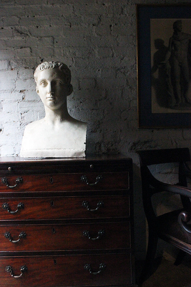A Decorative c.1900 Classical Plaster Portrait Bust of a Roman Gentleman