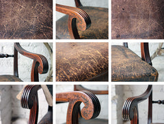 A Fine Regency Mahogany & Leather Upholstered Rope-Twist Back Elbow Chair c.1815