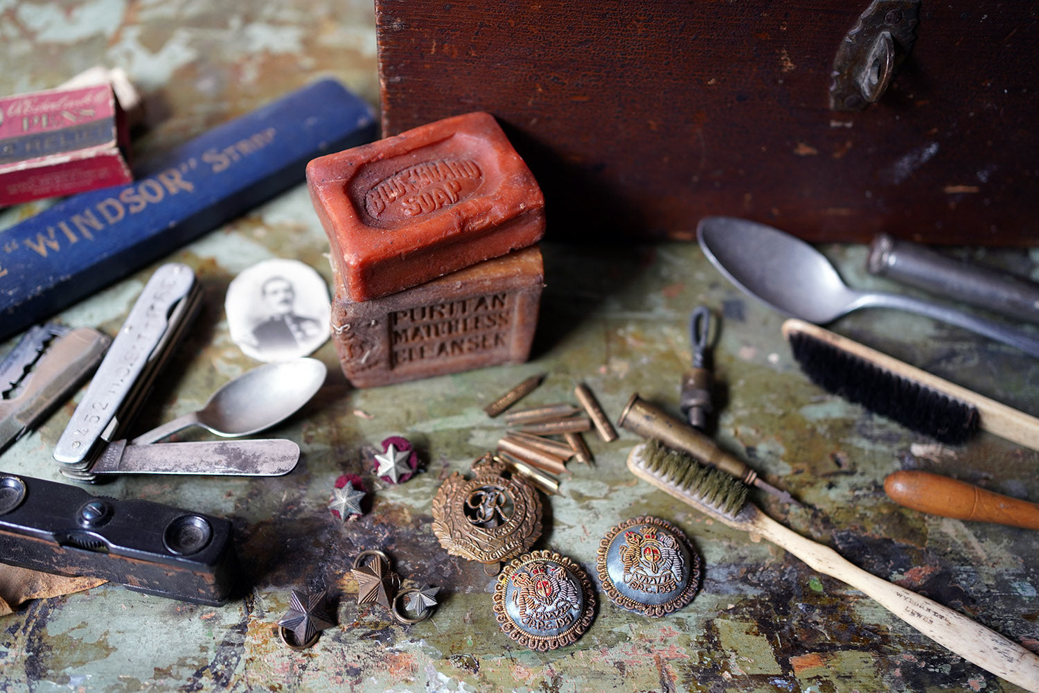 A Boer War Period Pine Officer's Box & Artefacts; S. Shirley Royal Engineers c.1900