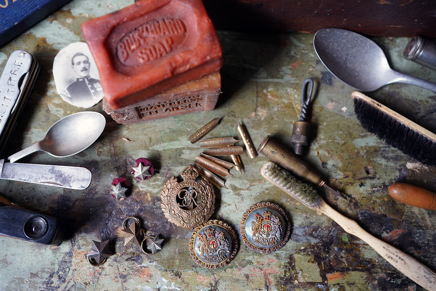 A Boer War Period Pine Officer's Box & Artefacts; S. Shirley Royal Engineers c.1900