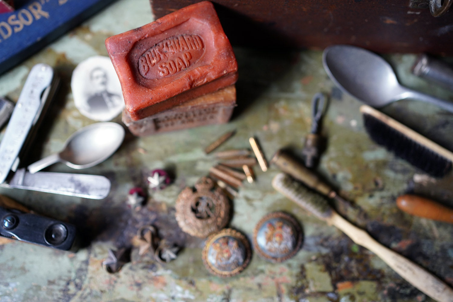 A Boer War Period Pine Officer's Box & Artefacts; S. Shirley Royal Engineers c.1900