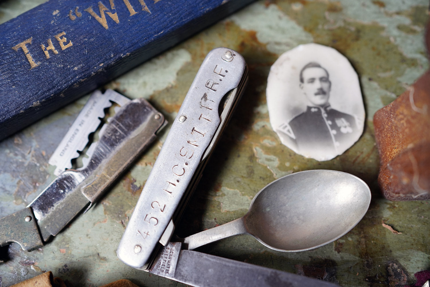 A Boer War Period Pine Officer's Box & Artefacts; S. Shirley Royal Engineers c.1900