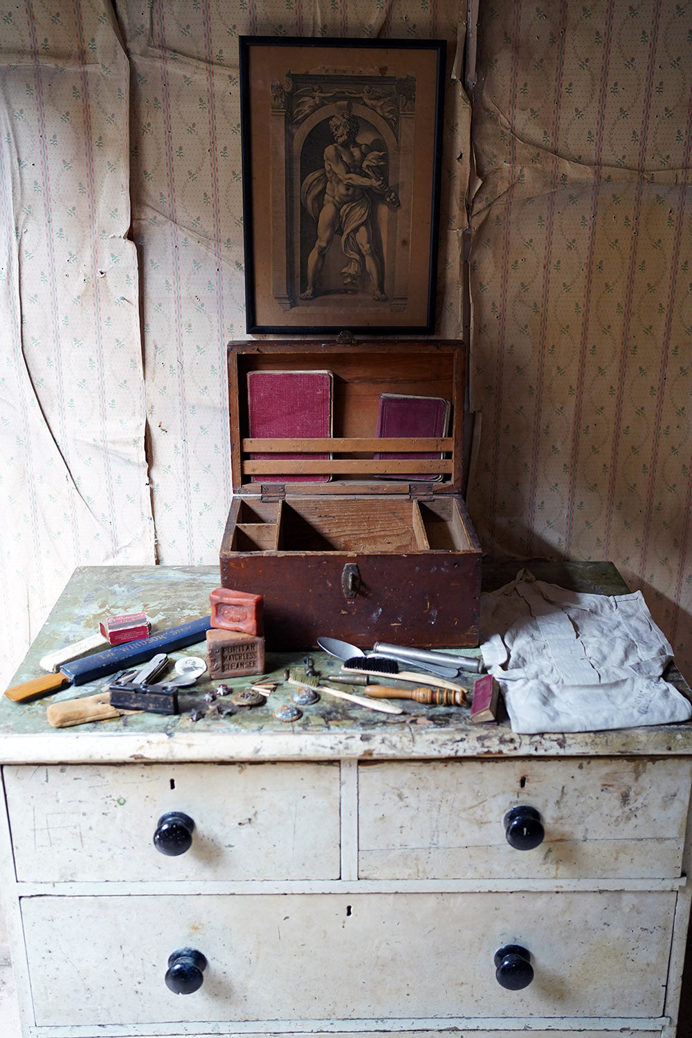 A Boer War Period Pine Officer's Box & Artefacts; S. Shirley Royal Engineers c.1900