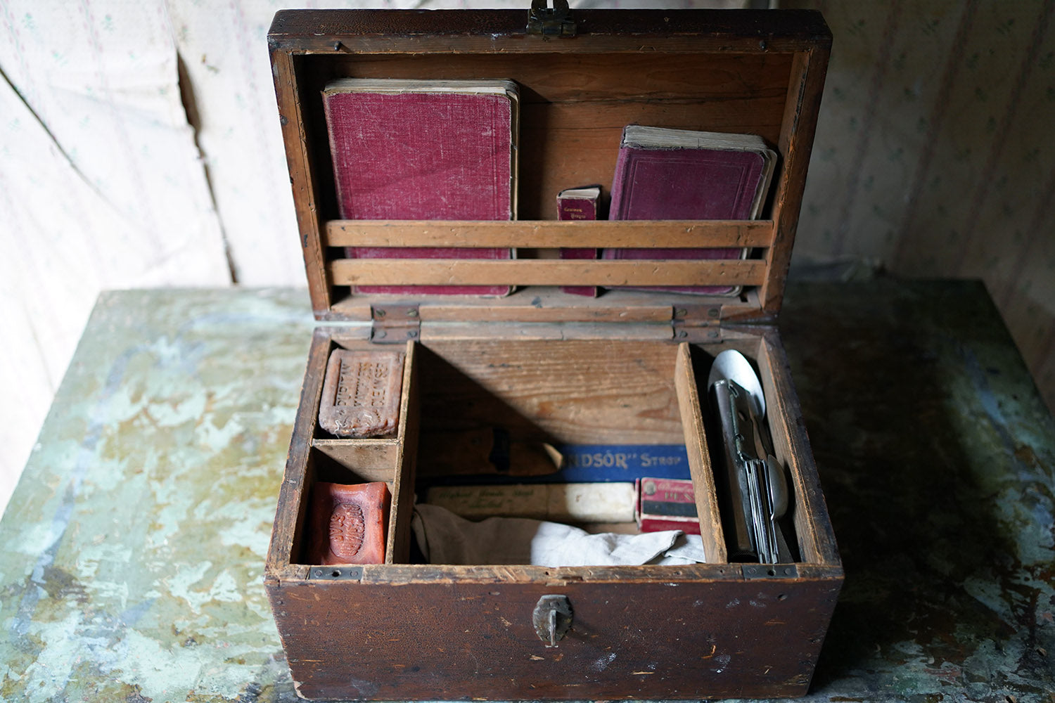A Boer War Period Pine Officer's Box & Artefacts; S. Shirley Royal Engineers c.1900