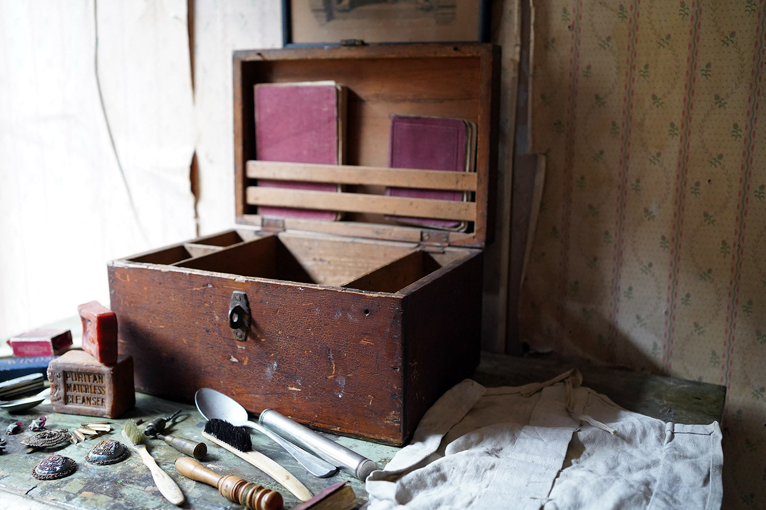 A Boer War Period Pine Officer's Box & Artefacts; S. Shirley Royal Engineers c.1900
