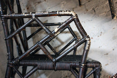 A Fine Set of Six Cane Chinese Chippendale Cockpen Edwardian Conservatory Chairs by Dryad c.1915
