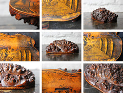 A Charming c.1820 Pen & Ink Naively Decorated Scottish Burr Root Wood Snuff Mull; 'Tam o'Shanter'