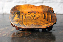 A Charming c.1820 Pen & Ink Naively Decorated Scottish Burr Root Wood Snuff Mull; 'Tam o'Shanter'