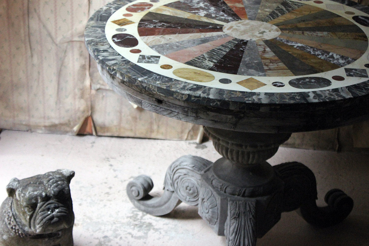 A 19thC Italian Painted & Specimen Marble Topped Centre Table c.1890; The Estate of Sir David Tang