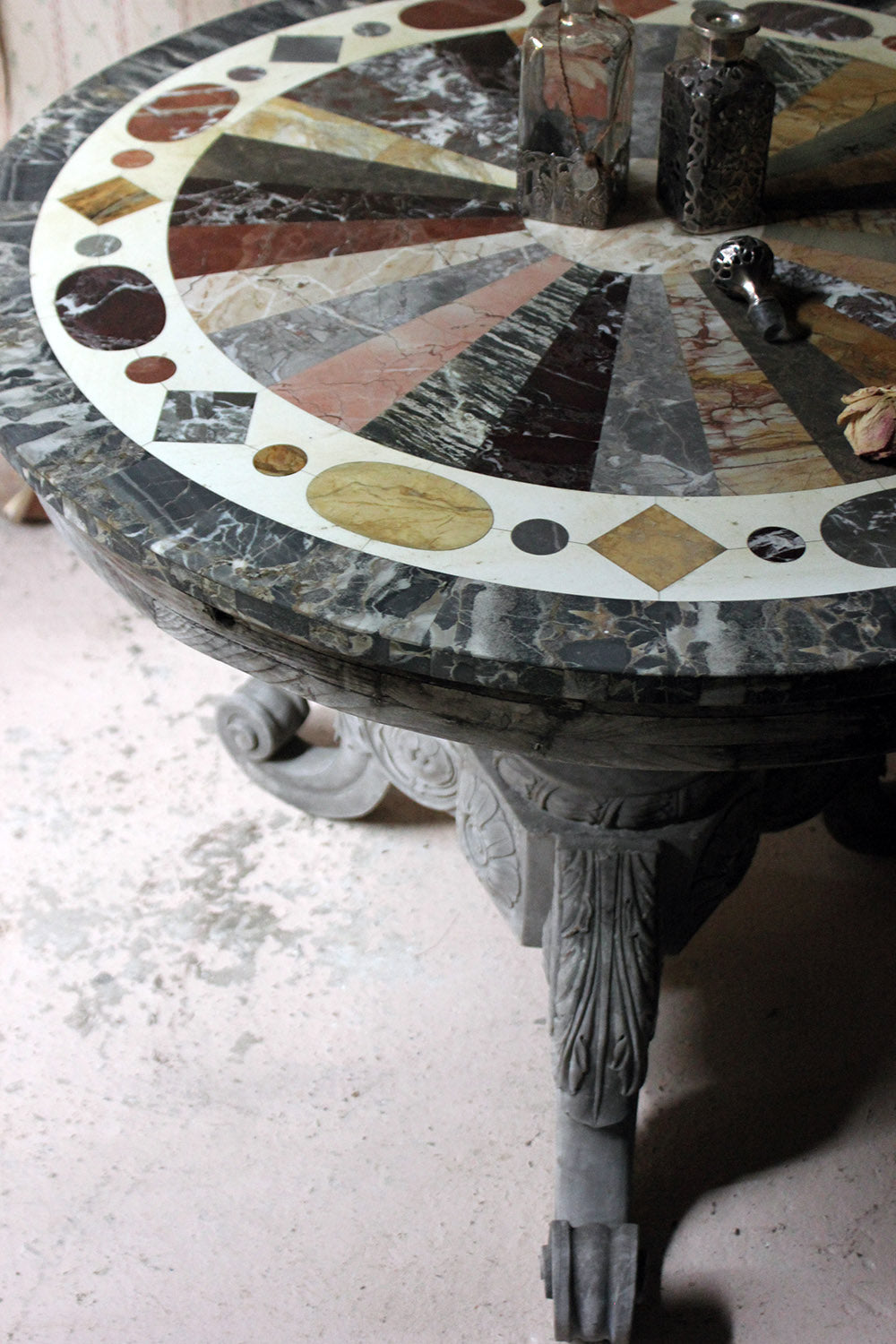 A 19thC Italian Painted & Specimen Marble Topped Centre Table c.1890; The Estate of Sir David Tang