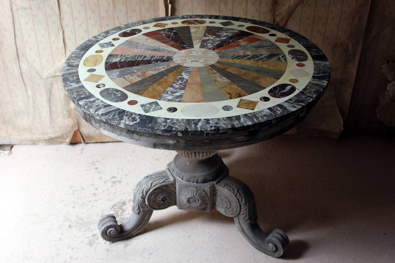 A 19thC Italian Painted & Specimen Marble Topped Centre Table c.1890; The Estate of Sir David Tang