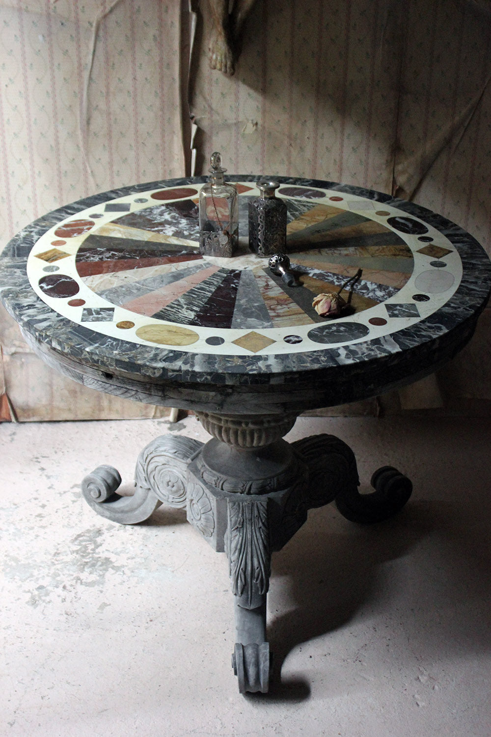 A 19thC Italian Painted & Specimen Marble Topped Centre Table c.1890; The Estate of Sir David Tang
