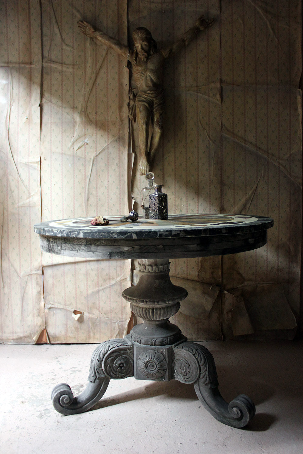 A 19thC Italian Painted & Specimen Marble Topped Centre Table c.1890; The Estate of Sir David Tang