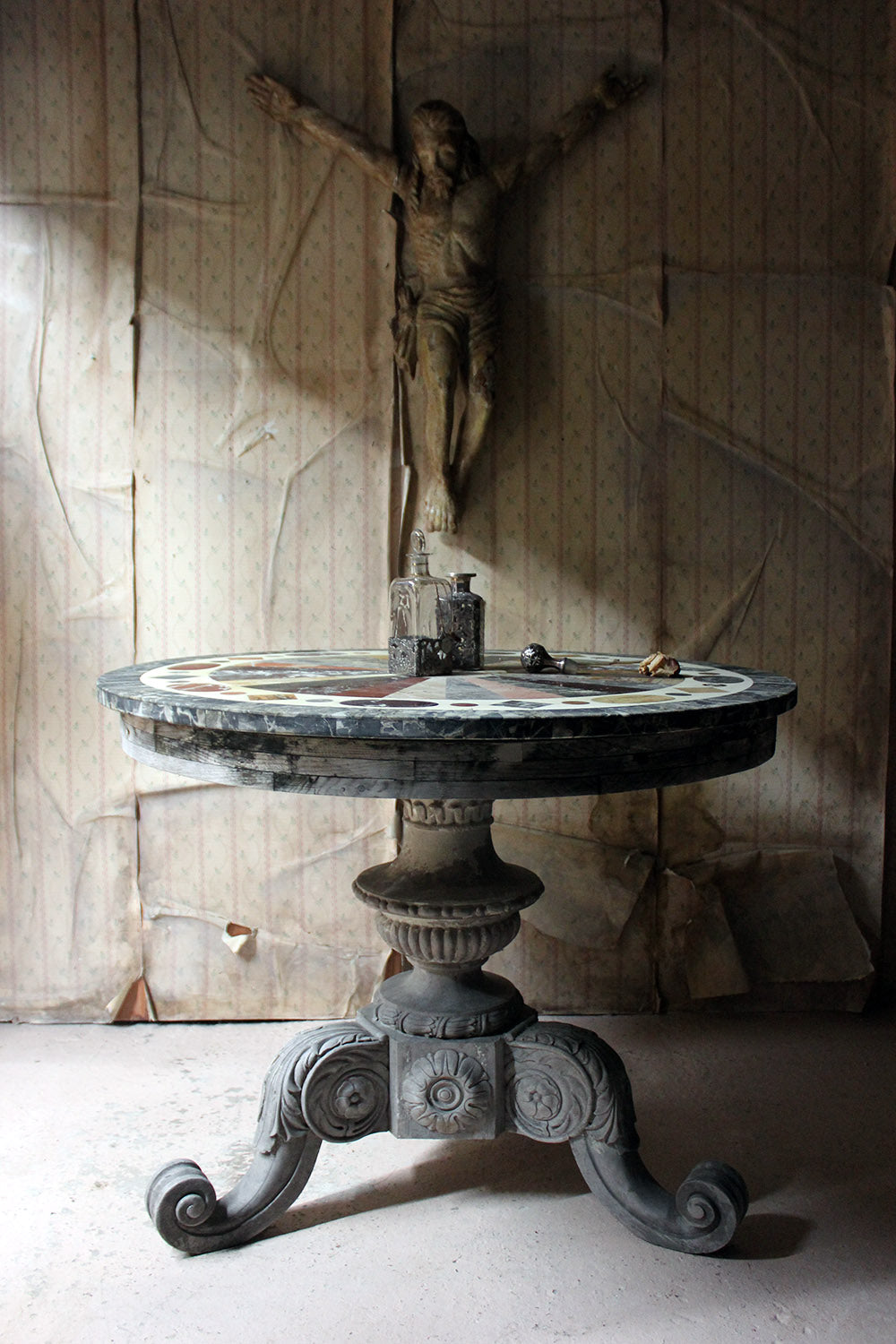 A 19thC Italian Painted & Specimen Marble Topped Centre Table c.1890; The Estate of Sir David Tang