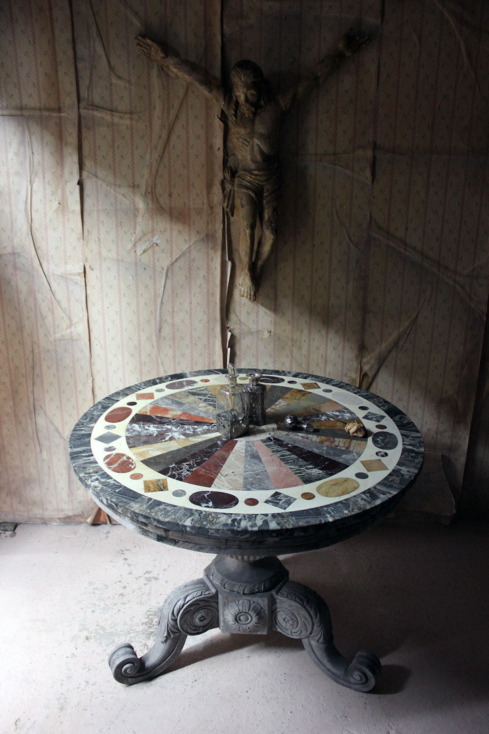A 19thC Italian Painted & Specimen Marble Topped Centre Table c.1890; The Estate of Sir David Tang