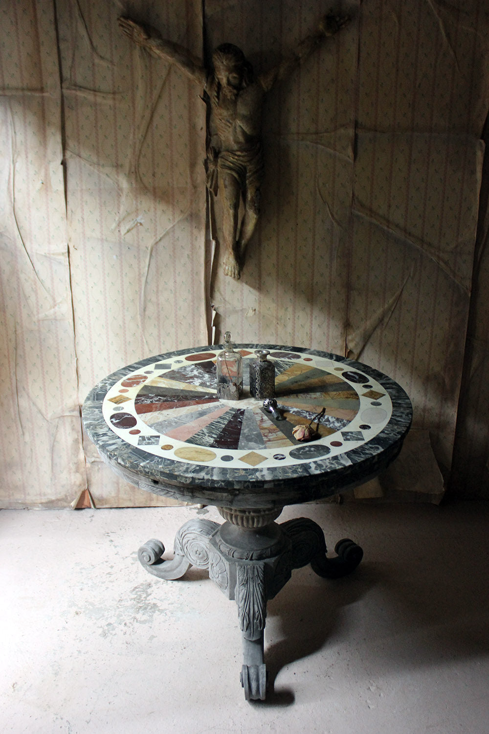 A 19thC Italian Painted & Specimen Marble Topped Centre Table c.1890; The Estate of Sir David Tang