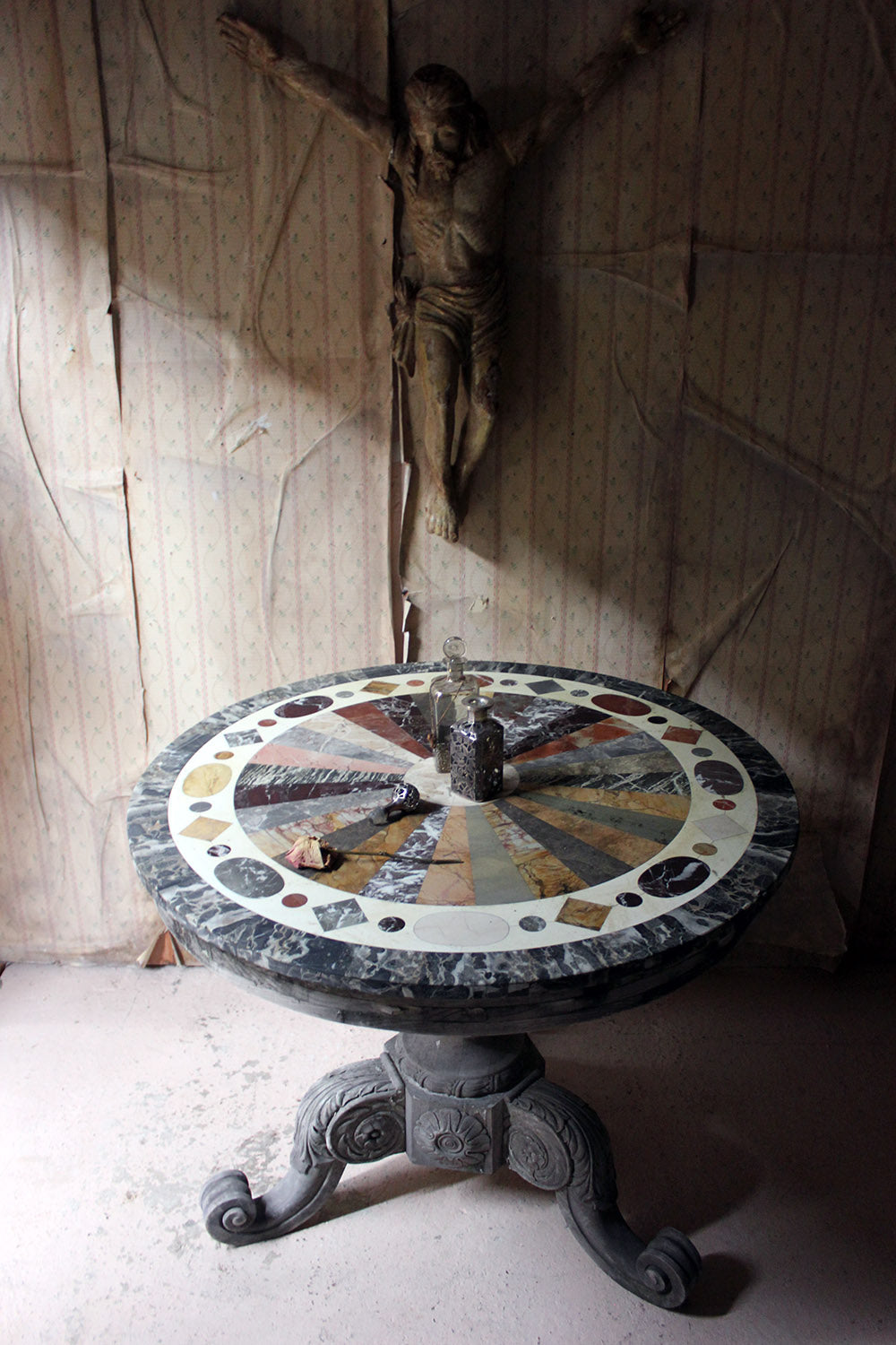 A 19thC Italian Painted & Specimen Marble Topped Centre Table c.1890; The Estate of Sir David Tang