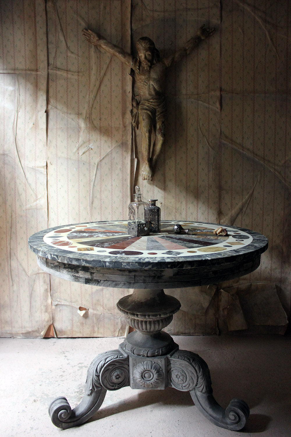 A 19thC Italian Painted & Specimen Marble Topped Centre Table c.1890; The Estate of Sir David Tang