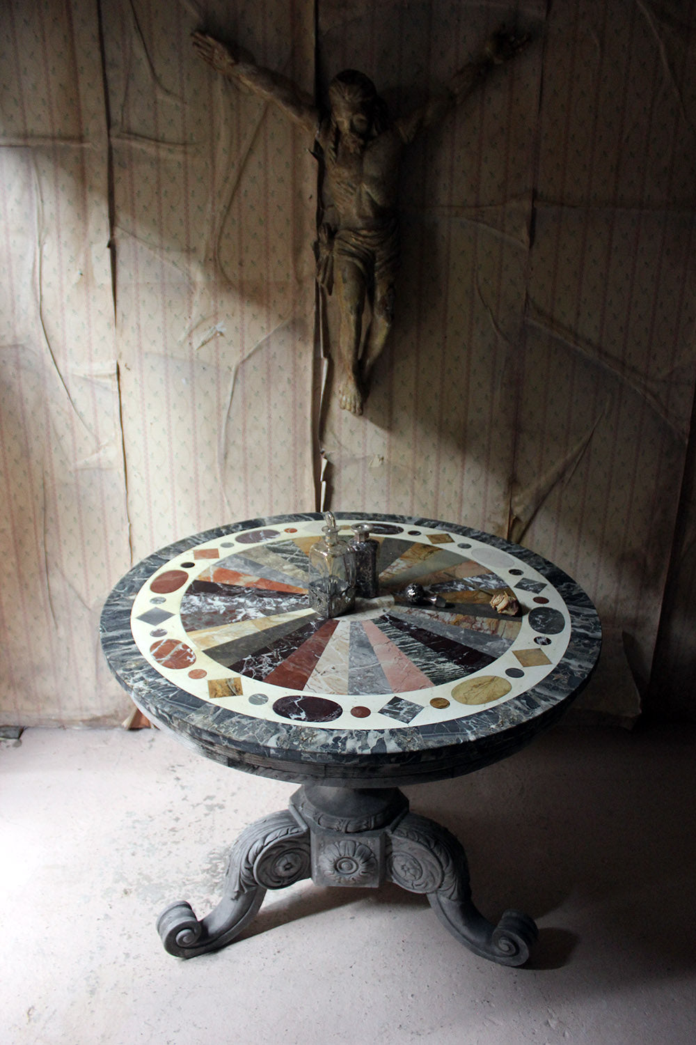A 19thC Italian Painted & Specimen Marble Topped Centre Table c.1890; The Estate of Sir David Tang